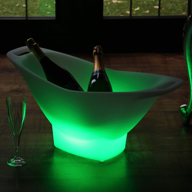 Lysende LED champagnespand med fjernbetjening, ledningsfri, flerfarvet