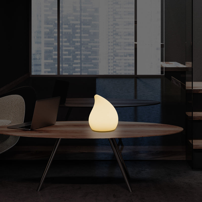 Designer LED Bordlampe til Soveværelse, 20cm Høj Speciel E27 Dråbeformet Lampe, Varm Hvid